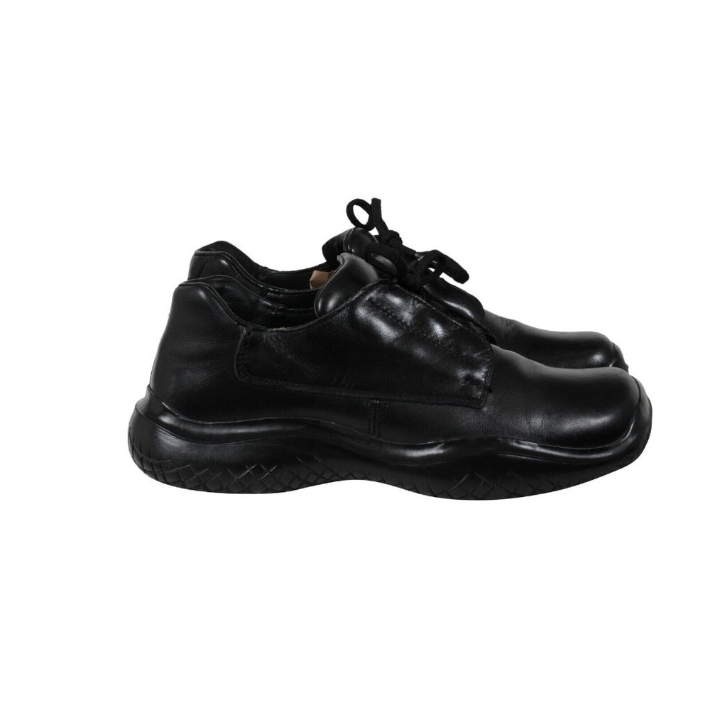 Prada Mens Vintage Chunky Derby US 10 UK 9 Black Leather AW99 Vibram Square Toe - Picture 8 of 11